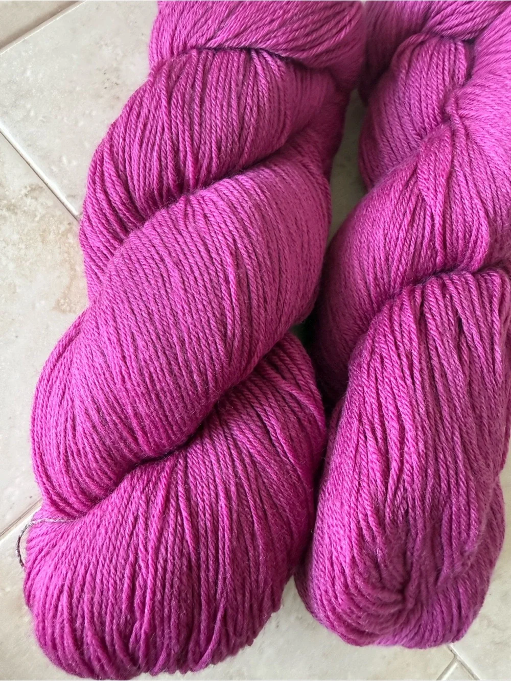 Cloudborn Fibers Merino Superwash Sock Twist Yarn in Raspberry - 2 Hanks